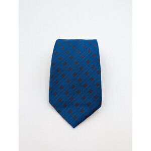 Vintage 60s 70s Men's Tie Blue Print Necktie Beau Brummell Gentry